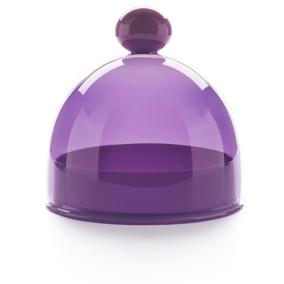 Travis Sandoval Blown Glass Amethyst Cake Dome - Picture 1 of 2